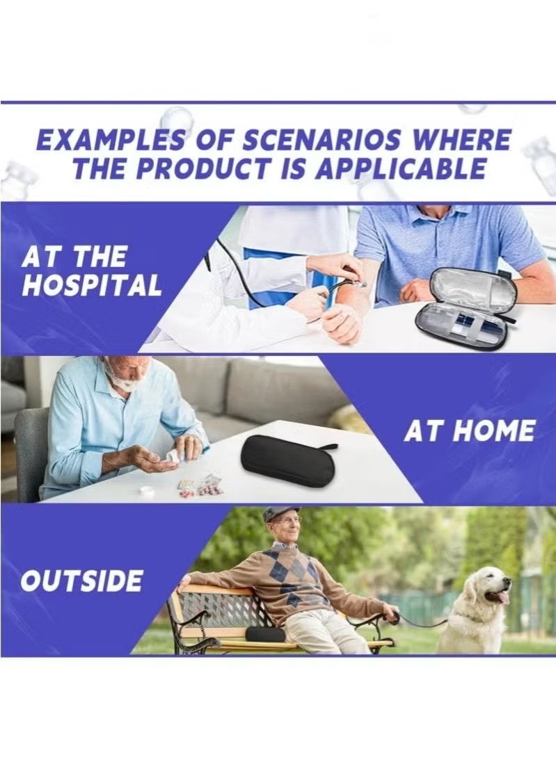 Portable Insulin Cooling Travel Bag Insulated Cooling Compartment Compact & Lightweight Reusable Ice Packs, Designed for Medical Travel 1 Set(with 4 ice packs) - Image 3